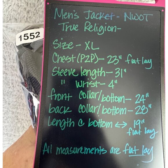 NWOT True Religion Mens Older Hoodie Jacket XL Black W/Graphics Comfy Casual - Picture 12 of 13